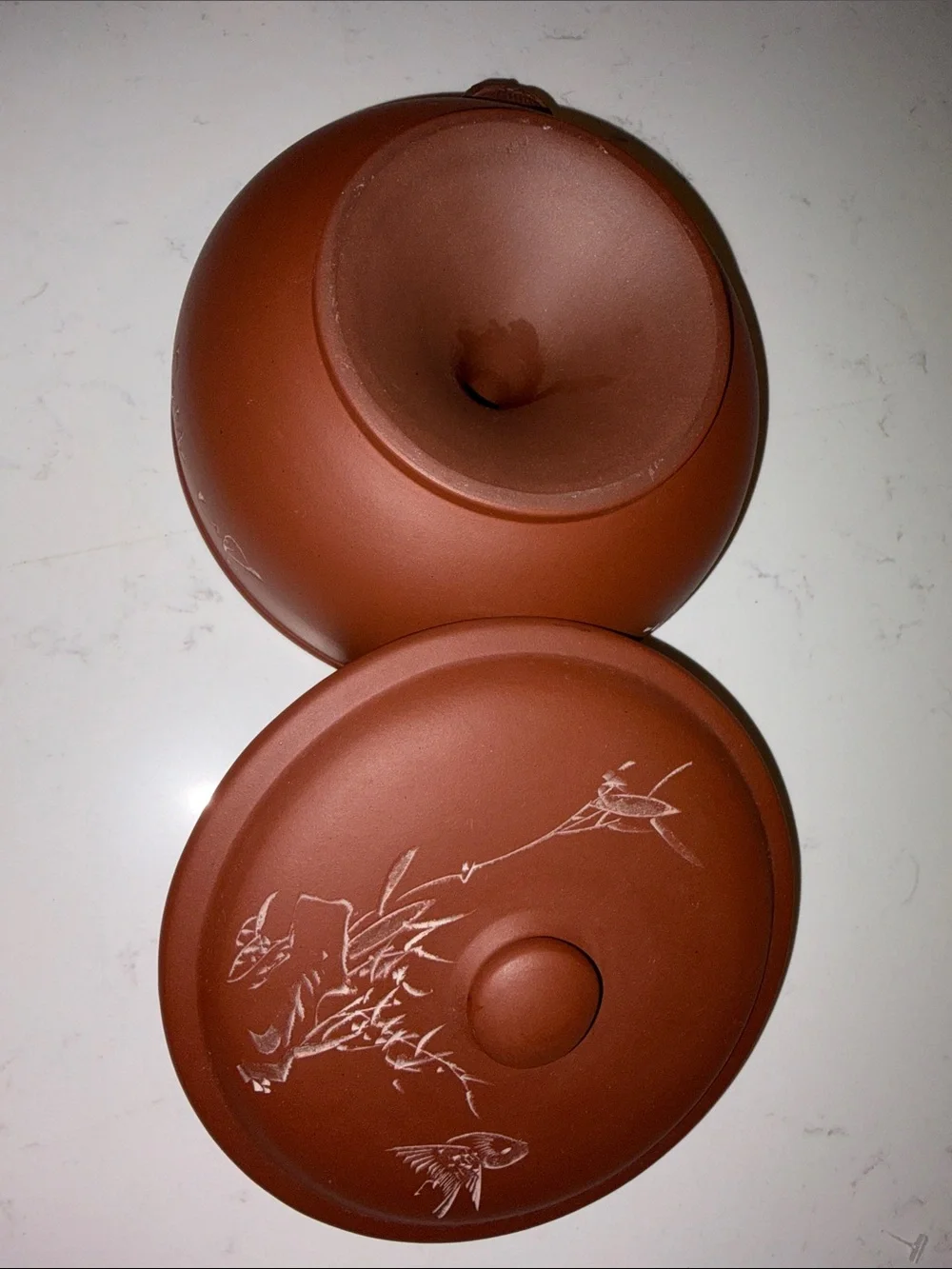 Vintage Japanese 8.5” Red Clay Ceramic Pottery Rice Cooker/ Steamer